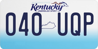 KY license plate 040UQP