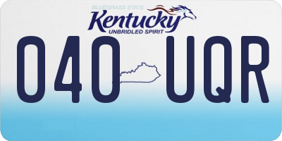 KY license plate 040UQR