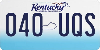 KY license plate 040UQS