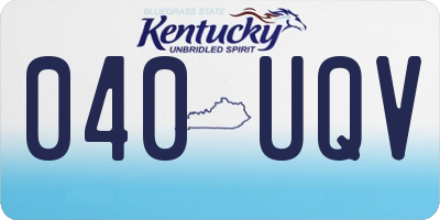 KY license plate 040UQV