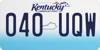 KY license plate 040UQW