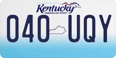 KY license plate 040UQY