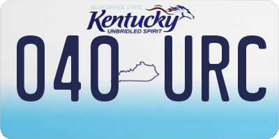KY license plate 040URC