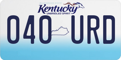 KY license plate 040URD