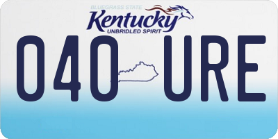 KY license plate 040URE