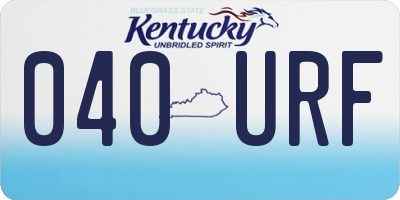 KY license plate 040URF