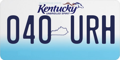 KY license plate 040URH