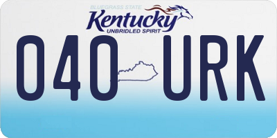 KY license plate 040URK