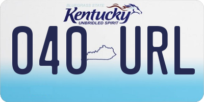 KY license plate 040URL