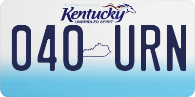 KY license plate 040URN