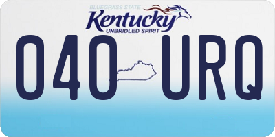 KY license plate 040URQ