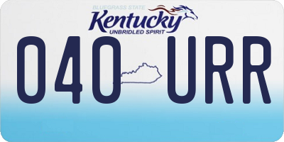 KY license plate 040URR