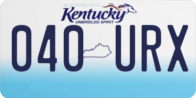 KY license plate 040URX
