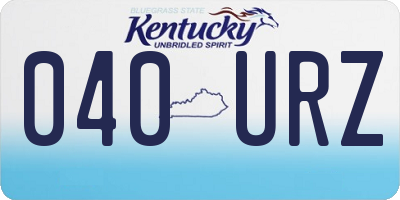 KY license plate 040URZ