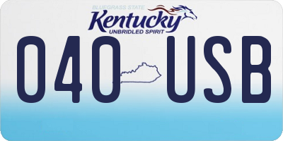 KY license plate 040USB
