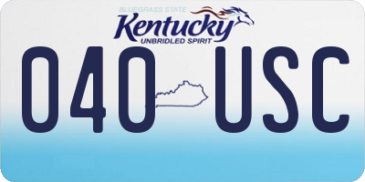 KY license plate 040USC