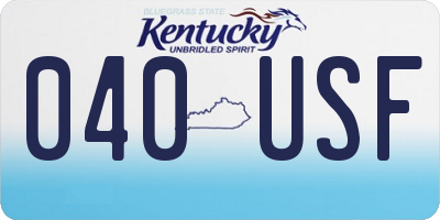 KY license plate 040USF