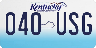 KY license plate 040USG