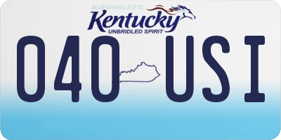 KY license plate 040USI