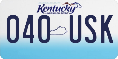 KY license plate 040USK