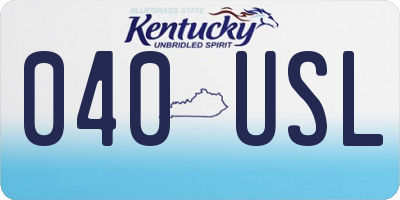 KY license plate 040USL
