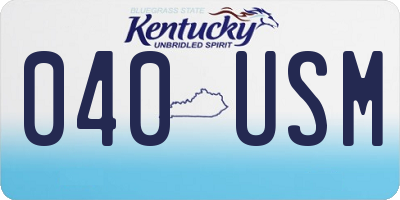 KY license plate 040USM