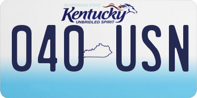 KY license plate 040USN