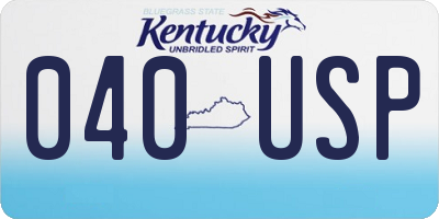 KY license plate 040USP
