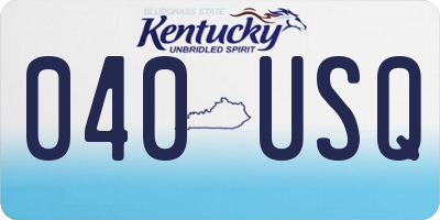KY license plate 040USQ