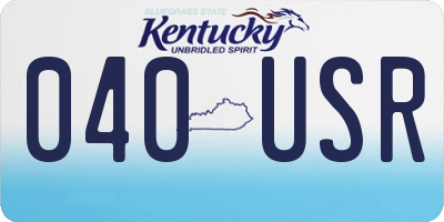 KY license plate 040USR