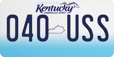 KY license plate 040USS