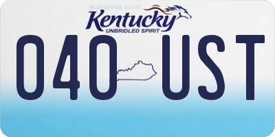 KY license plate 040UST