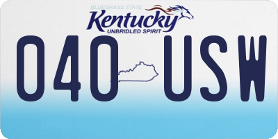 KY license plate 040USW