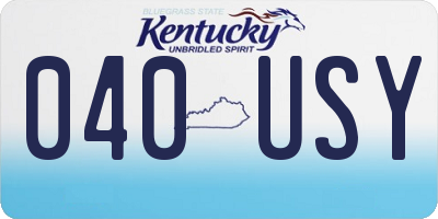 KY license plate 040USY