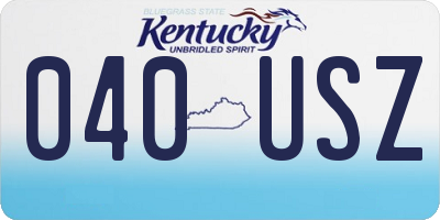 KY license plate 040USZ