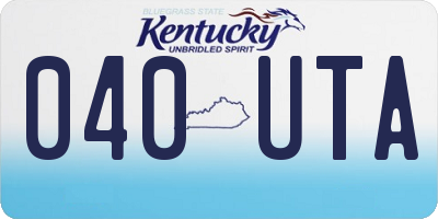KY license plate 040UTA