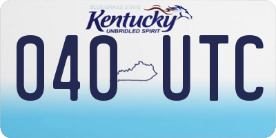 KY license plate 040UTC
