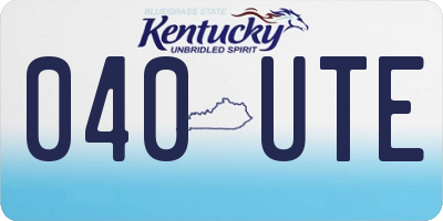 KY license plate 040UTE