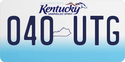 KY license plate 040UTG