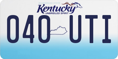 KY license plate 040UTI