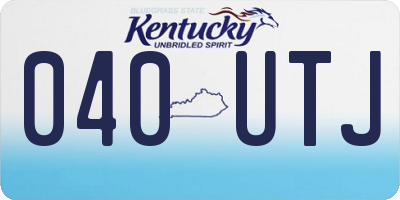 KY license plate 040UTJ