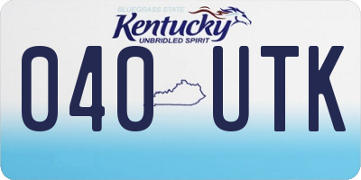 KY license plate 040UTK