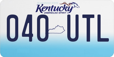 KY license plate 040UTL