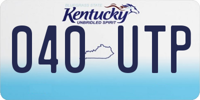 KY license plate 040UTP