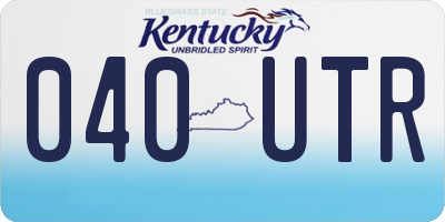 KY license plate 040UTR