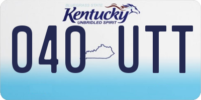 KY license plate 040UTT