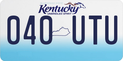 KY license plate 040UTU