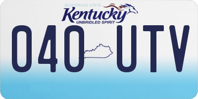 KY license plate 040UTV