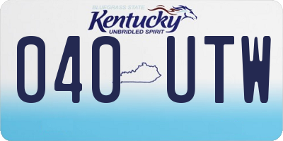 KY license plate 040UTW