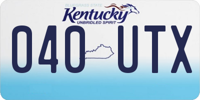 KY license plate 040UTX
